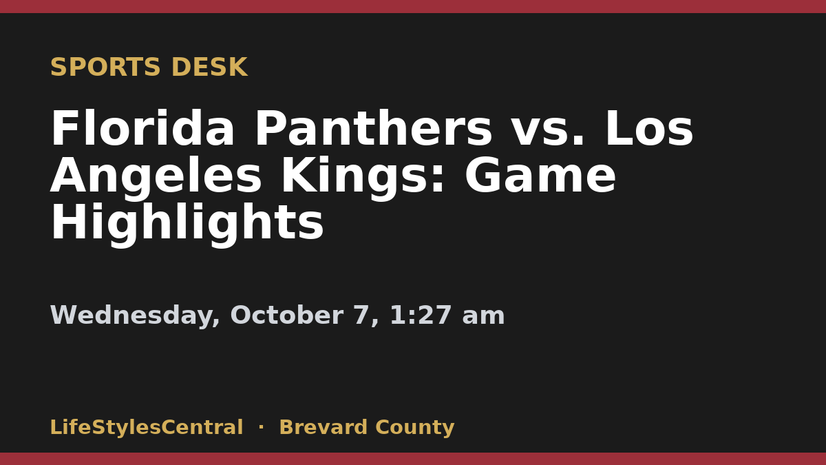 Florida Panthers vs. Los Angeles Kings: Game Highlights